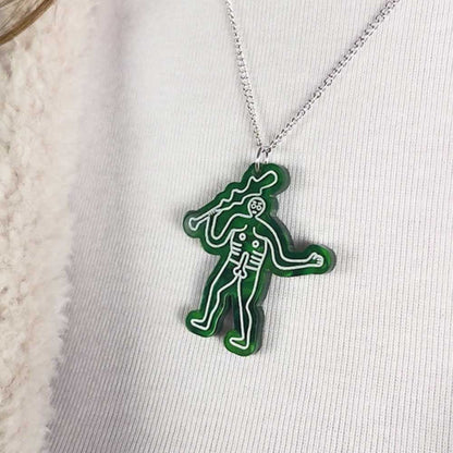 Cerne Abbas pendant worn on a cream jumper