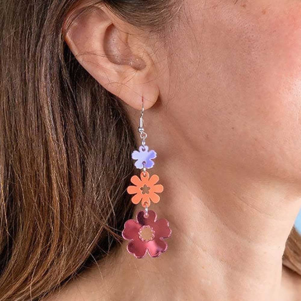 Festival of Flowers earring worn