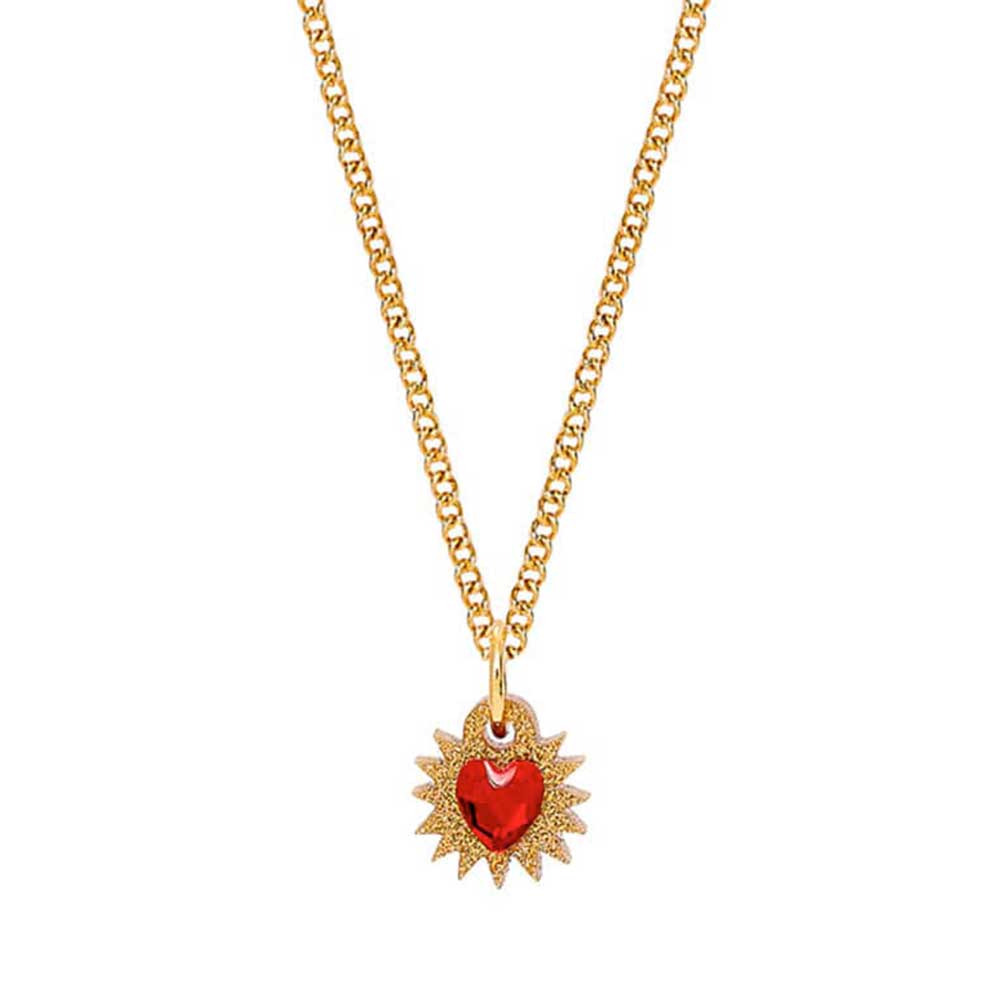 Tatty Devine mini immaculate heart pendant on a gold chain