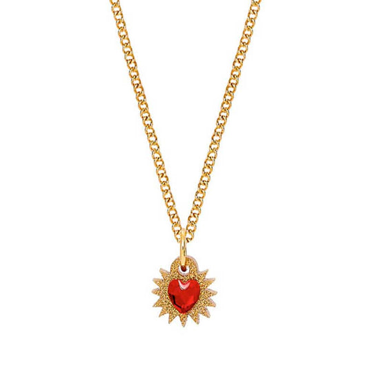 Tatty Devine mini immaculate heart pendant on a gold chain