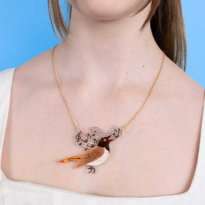 Nightingale necklace worn