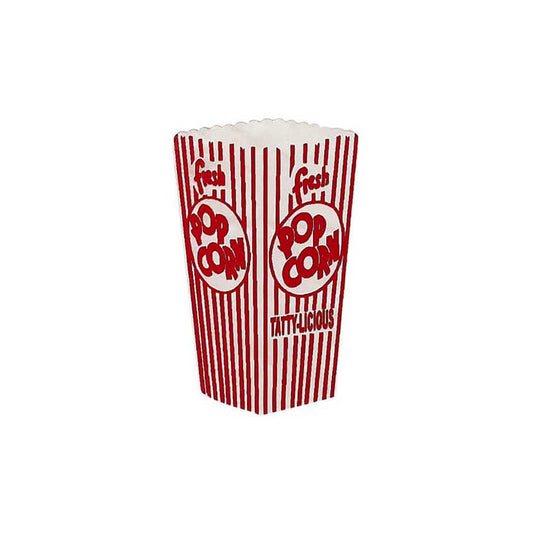 Tatty Devine popcorn box brooch in red and white stripes
