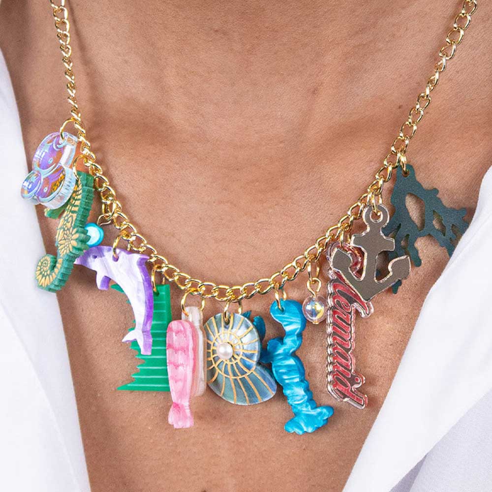 Seaside charm statement necklace worn