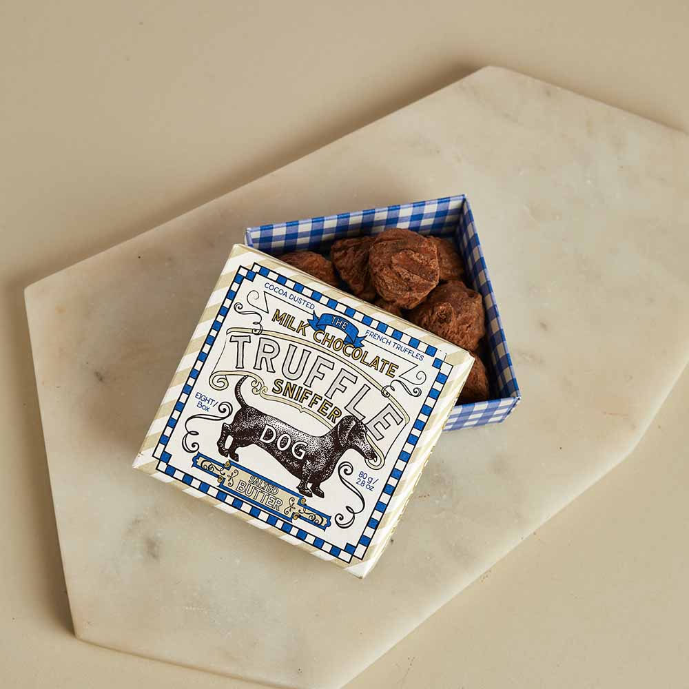 Truffle Sniffer box open on marble