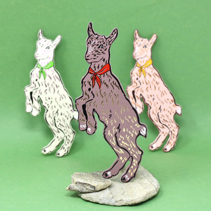 Ark goat bookmarks in cream, brown and pink