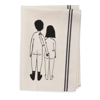 Helen B Naked Couple Tea Towel