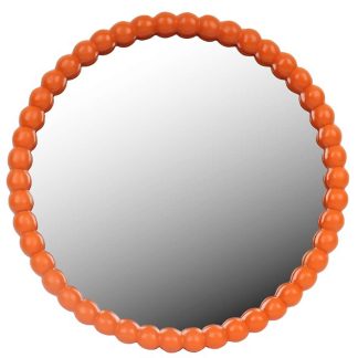 Orange Ball Round Framed Mirror