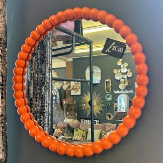 Orange Ball Round Framed Mirror