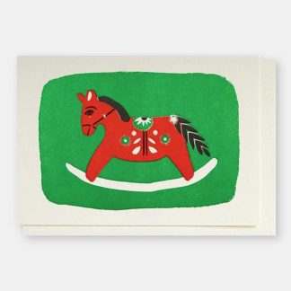 Archivist Festive Rocking Horse Mini Card