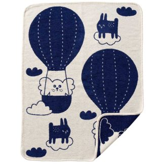 Klippan Balloon Navy Organic Cotton Chenille Blanket 70x90cm