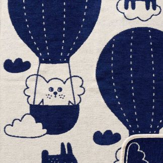 Klippan Balloon Navy Organic Cotton Chenille Blanket 70x90cm