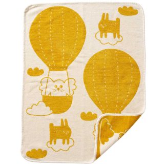 Klippan Balloon Yellow Organic Cotton Chenille Blanket 70x90cm