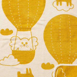 Klippan Balloon Yellow Organic Cotton Chenille Blanket 70x90cm