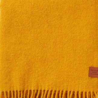 Klippan Mustard Recycled Wool & Lambswool Throw