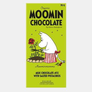 Moominmamma Organic Milk Chocolate With Salted Pistachios