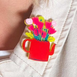 Tatty Devine x The Printed Peanut Flower Teapot Brooch