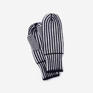 Verloop Stripe Knit Mittens Black