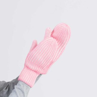 Verloop Stripe Knit Mittens Pink