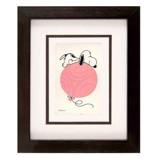 Vintage card framed print KL115 Snoopy with balloon