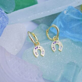 Mini Lucky Charm Hoop Earrings Silver