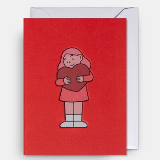 Girl with a heart mini card