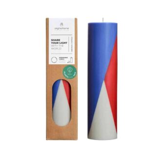 Pillar Candle Red Blue White Harmony