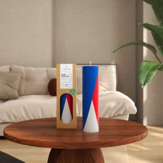 Pillar Candle Red Blue White Harmony