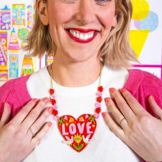 Tatty Devine x The Printed Peanut Love Heart Statement Necklace