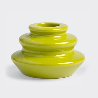 &k Light Green Stoneware Candle Holder