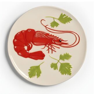 &k White Red Lobster Plate