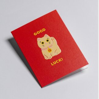 Lagom Good Luck Waving Cat Mini Card