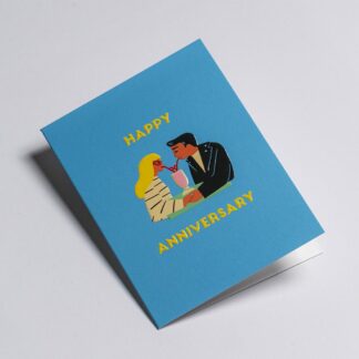 Lagom Happy Anniversary Milkshake Couple Mini Card