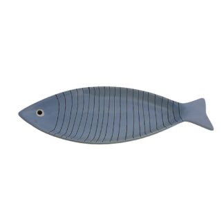 Large Blue Zebra Fish Dish