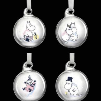 Moomin Let it Snow Glass Christmas Baubles, Set of 4