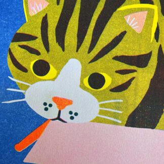 Naomi Wilkinson A3 Riso Print Cat in a Box